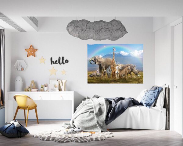 Safari Animals Wall Decal - Self Adhesive Wall Decal, Animal Wall Decal, Bedroom Wall Sticker, Removable Vinyl, Wall Decoration