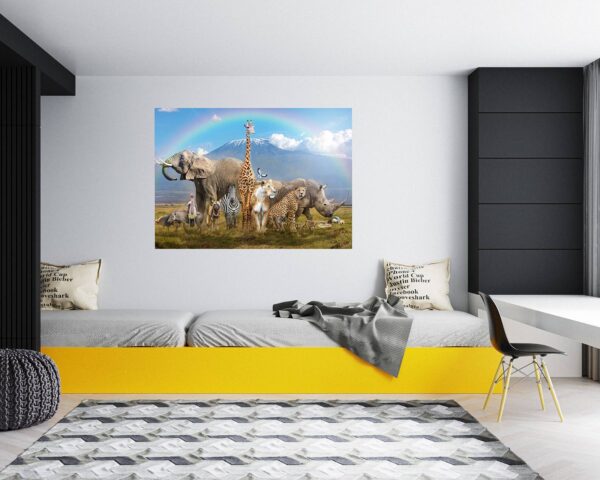 Safari Animals Wall Decal - Self Adhesive Wall Decal, Animal Wall Decal, Bedroom Wall Sticker, Removable Vinyl, Wall Decoration