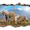 Safari Animals Wall Decal - Self Adhesive Wall Decal, Animal Wall Decal, Bedroom Wall Sticker, Removable Vinyl, Wall Decoration