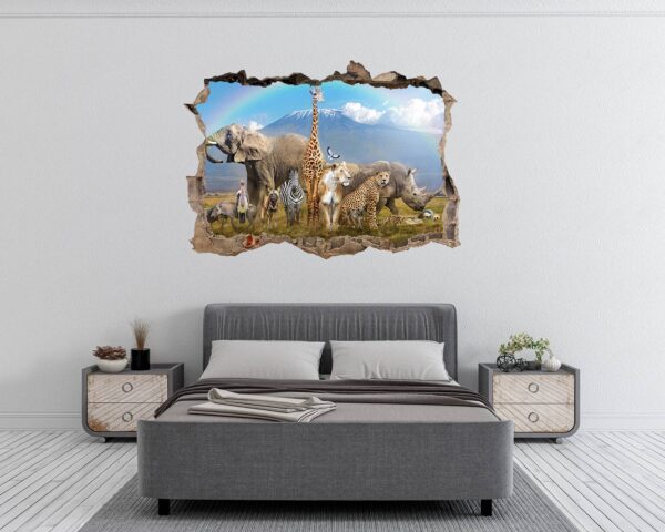 Safari Animals Wall Decal - Self Adhesive Wall Decal, Animal Wall Decal, Bedroom Wall Sticker, Removable Vinyl, Wall Decoration