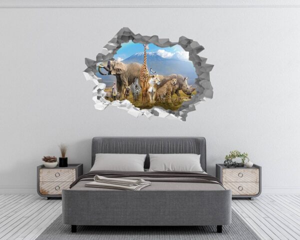 Safari Animals Wall Decal - Self Adhesive Wall Decal, Animal Wall Decal, Bedroom Wall Sticker, Removable Vinyl, Wall Decoration