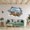 Safari Animals Wall Decal - Self Adhesive Wall Decal, Animal Wall Decal, Bedroom Wall Sticker, Removable Vinyl, Wall Decoration