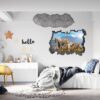 Safari Animals Wall Decal - Self Adhesive Wall Decal, Animal Wall Decal, Bedroom Wall Sticker, Removable Vinyl, Wall Decoration