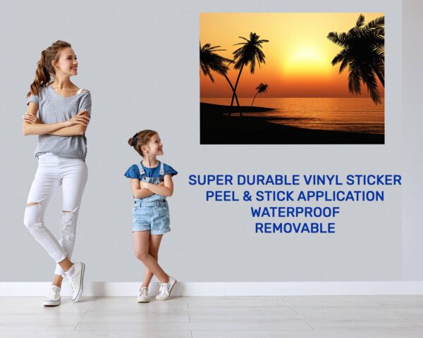 Wall Sticker Decal - Self Adhesive Wall Sticker, Vinyl Wall Sticker ,Beach Wall Art, Wall Decor for Bedroom, Easy To apply, Wall Decor, Living Room Wall Sticker