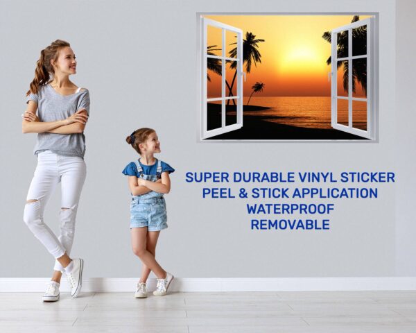 Wall Sticker Decal - Self Adhesive Wall Sticker, Vinyl Wall Sticker ,Beach Wall Art, Wall Decor for Bedroom, Easy To apply, Wall Decor, Living Room Wall Sticker