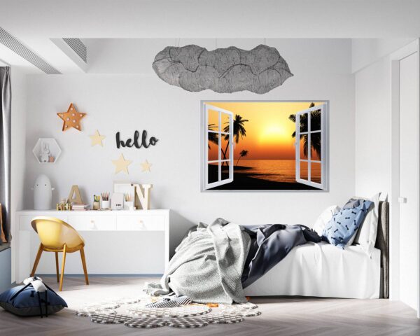 Wall Sticker Decal - Self Adhesive Wall Sticker, Vinyl Wall Sticker ,Beach Wall Art, Wall Decor for Bedroom, Easy To apply, Wall Decor, Living Room Wall Sticker