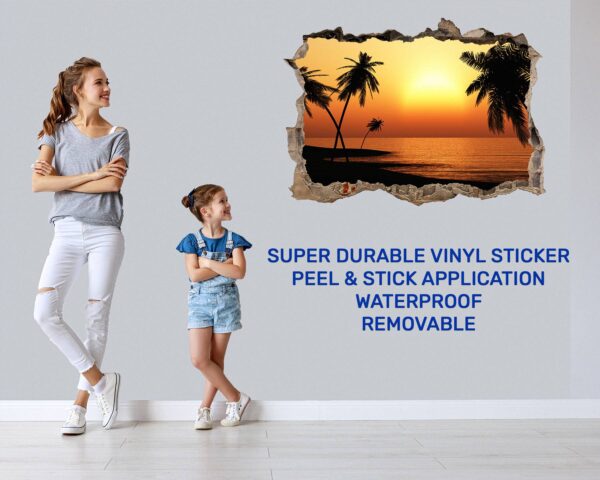 Wall Sticker Decal - Self Adhesive Wall Sticker, Vinyl Wall Sticker ,Beach Wall Art, Wall Decor for Bedroom, Easy To apply, Wall Decor, Living Room Wall Sticker