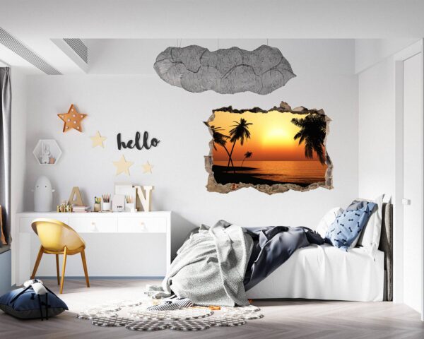 Wall Sticker Decal - Self Adhesive Wall Sticker, Vinyl Wall Sticker ,Beach Wall Art, Wall Decor for Bedroom, Easy To apply, Wall Decor, Living Room Wall Sticker