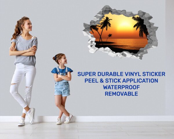 Wall Sticker Decal - Self Adhesive Wall Sticker, Vinyl Wall Sticker ,Beach Wall Art, Wall Decor for Bedroom, Easy To apply, Wall Decor, Living Room Wall Sticker