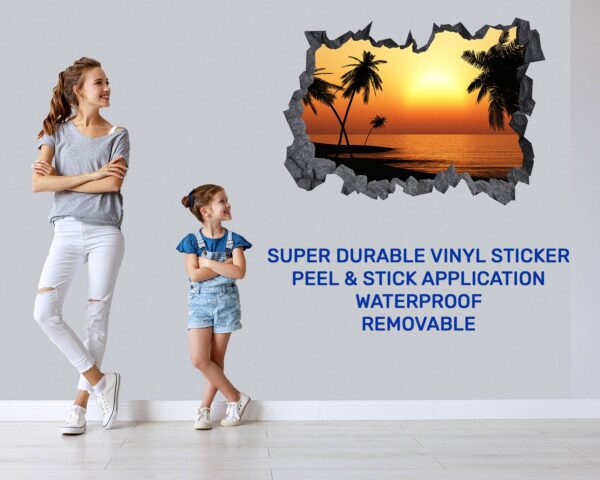 Wall Sticker Decal - Self Adhesive Wall Sticker, Vinyl Wall Sticker ,Beach Wall Art, Wall Decor for Bedroom, Easy To apply, Wall Decor, Living Room Wall Sticker