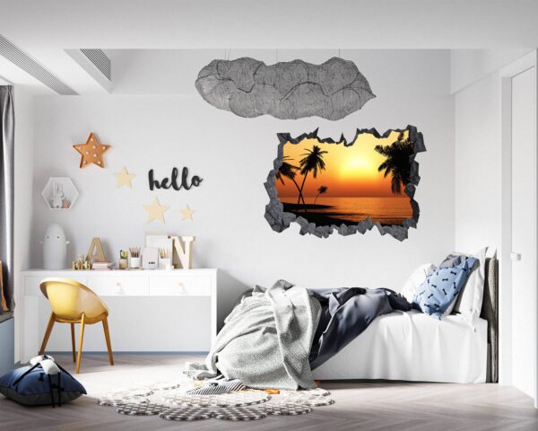 Wall Sticker Decal - Self Adhesive Wall Sticker, Vinyl Wall Sticker ,Beach Wall Art, Wall Decor for Bedroom, Easy To apply, Wall Decor, Living Room Wall Sticker