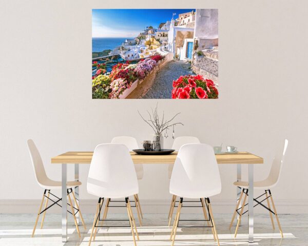 Santorini Wall Sticker - Self Adhesive Wall Sticker, City Landscape Art, Wall Decoration, Removable Vinyl, Easy To Install