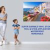 Santorini Wall Sticker - Self Adhesive Wall Sticker, City Landscape Art, Wall Decoration, Removable Vinyl, Easy To Install