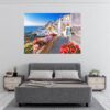 Santorini Wall Sticker - Self Adhesive Wall Sticker, City Landscape Art, Wall Decoration, Removable Vinyl, Easy To Install