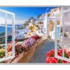 Santorini Wall Sticker - Self Adhesive Wall Sticker, City Landscape Art, Wall Decoration, Removable Vinyl, Easy To Install