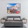 Santorini Wall Sticker - Self Adhesive Wall Sticker, City Landscape Art, Wall Decoration, Removable Vinyl, Easy To Install