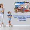 Santorini Wall Sticker - Self Adhesive Wall Sticker, City Landscape Art, Wall Decoration, Removable Vinyl, Easy To Install