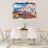 Santorini Wall Sticker - Self Adhesive Wall Sticker, City Landscape Art, Wall Decoration, Removable Vinyl, Easy To Install