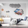 Santorini Wall Sticker - Self Adhesive Wall Sticker, City Landscape Art, Wall Decoration, Removable Vinyl, Easy To Install