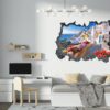 Santorini Wall Sticker - Self Adhesive Wall Sticker, City Landscape Art, Wall Decoration, Removable Vinyl, Easy To Install