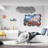 Santorini Wall Sticker - Self Adhesive Wall Sticker, City Landscape Art, Wall Decoration, Removable Vinyl, Easy To Install