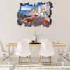 Santorini Wall Sticker - Self Adhesive Wall Sticker, City Landscape Art, Wall Decoration, Removable Vinyl, Easy To Install