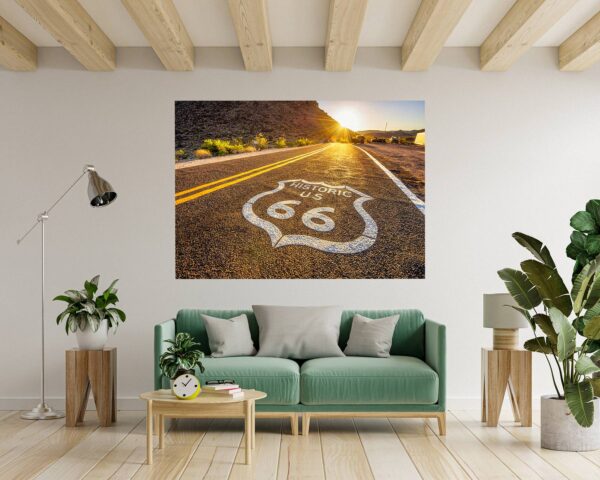 Route 66 Wall Decal - Peel and Stick Wall Decal, Vinyl Wall Decal ,Nature Wall Sticker, Wall Decor for Bedroom, Easy To apply, Wall Decor, Living Room Wall Sticker