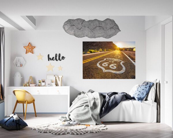 Route 66 Wall Decal - Peel and Stick Wall Decal, Vinyl Wall Decal ,Nature Wall Sticker, Wall Decor for Bedroom, Easy To apply, Wall Decor, Living Room Wall Sticker