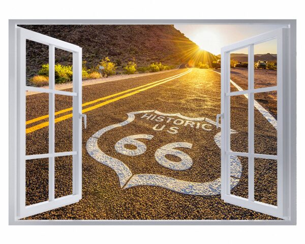 Route 66 Wall Decal - Peel and Stick Wall Decal, Vinyl Wall Decal ,Nature Wall Sticker, Wall Decor for Bedroom, Easy To apply, Wall Decor, Living Room Wall Sticker