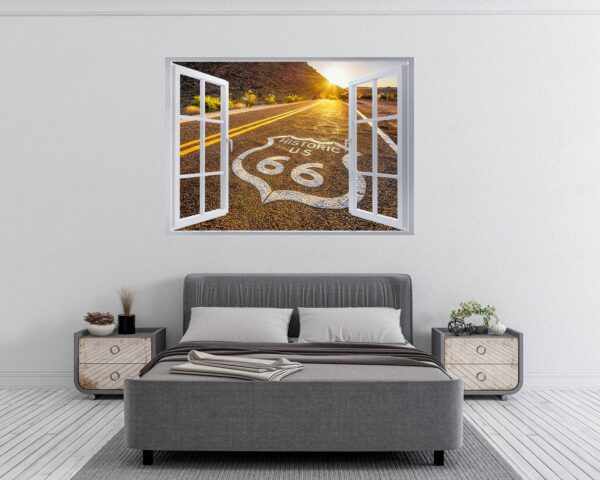 Route 66 Wall Decal - Peel and Stick Wall Decal, Vinyl Wall Decal ,Nature Wall Sticker, Wall Decor for Bedroom, Easy To apply, Wall Decor, Living Room Wall Sticker