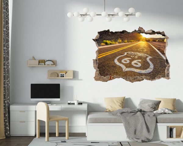 Route 66 Wall Decal - Peel and Stick Wall Decal, Vinyl Wall Decal ,Nature Wall Sticker, Wall Decor for Bedroom, Easy To apply, Wall Decor, Living Room Wall Sticker