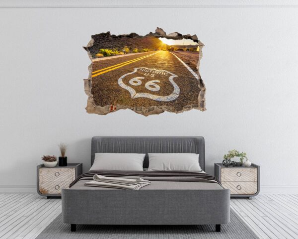 Route 66 Wall Decal - Peel and Stick Wall Decal, Vinyl Wall Decal ,Nature Wall Sticker, Wall Decor for Bedroom, Easy To apply, Wall Decor, Living Room Wall Sticker