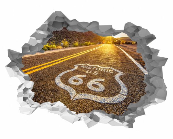 Route 66 Wall Decal - Peel and Stick Wall Decal, Vinyl Wall Decal ,Nature Wall Sticker, Wall Decor for Bedroom, Easy To apply, Wall Decor, Living Room Wall Sticker