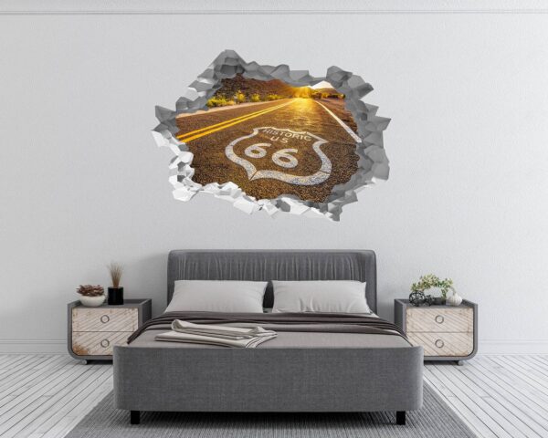 Route 66 Wall Decal - Peel and Stick Wall Decal, Vinyl Wall Decal ,Nature Wall Sticker, Wall Decor for Bedroom, Easy To apply, Wall Decor, Living Room Wall Sticker