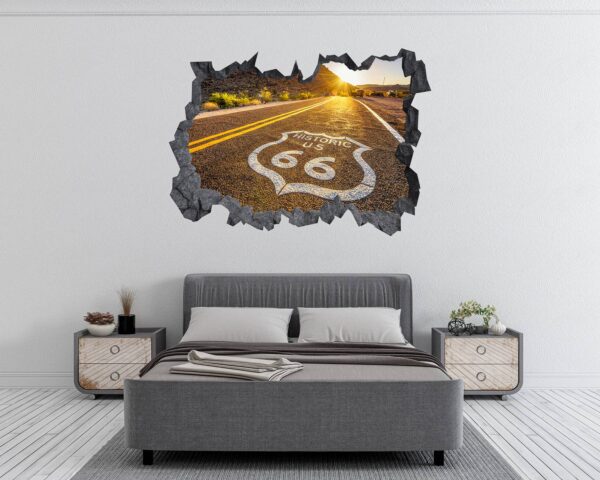 Route 66 Wall Decal - Peel and Stick Wall Decal, Vinyl Wall Decal ,Nature Wall Sticker, Wall Decor for Bedroom, Easy To apply, Wall Decor, Living Room Wall Sticker