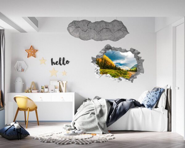 Mountain Vinyl Decal - Peel and Stick Wall Decal, Vinyl Print ,Nature Wall Decal, Wall Decor for Bedroom, Easy To apply, Wall Decor, Living Room Wall Sticker