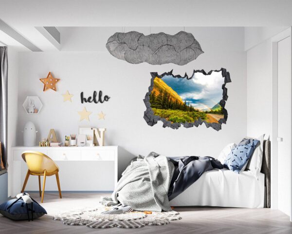 Mountain Vinyl Decal - Peel and Stick Wall Decal, Vinyl Print ,Nature Wall Decal, Wall Decor for Bedroom, Easy To apply, Wall Decor, Living Room Wall Sticker