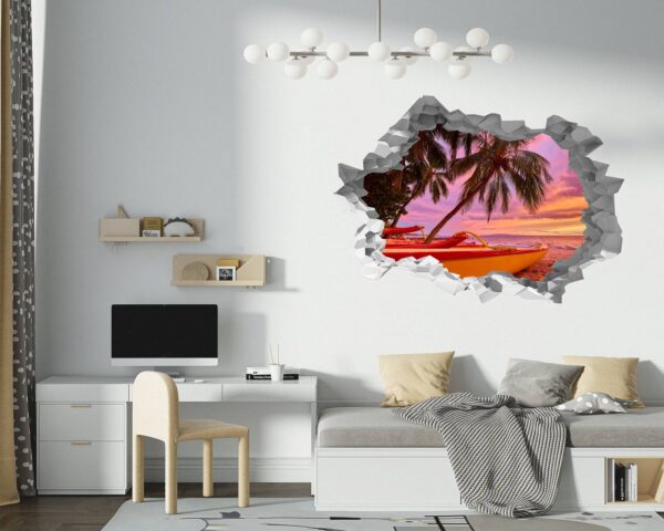 Beach Wall Art - Self Adhesive Wall Sticker, Vinyl Wall Decal ,Beach Wall Sticker, Wall Decor for Bedroom, Easy To apply, Wall Decor, Living Room Wall Sticker