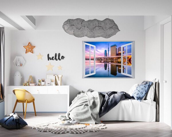 Singapore Wall Art - Self Adhesive Wall Sticker, City Landscape Art, Wall Decoration, Removable Vinyl, Easy To Install