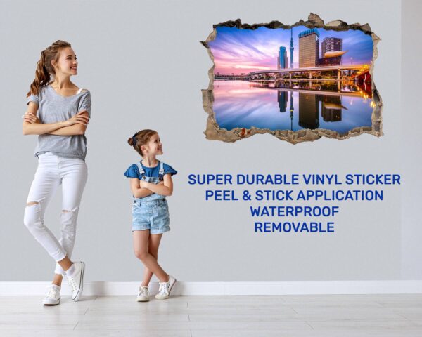 Singapore Wall Art - Self Adhesive Wall Sticker, City Landscape Art, Wall Decoration, Removable Vinyl, Easy To Install