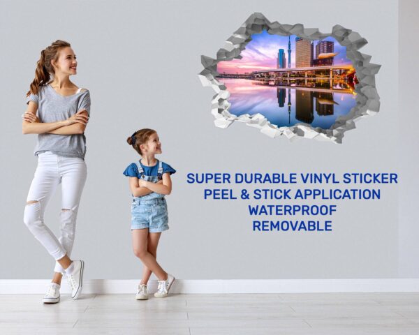 Singapore Wall Art - Self Adhesive Wall Sticker, City Landscape Art, Wall Decoration, Removable Vinyl, Easy To Install