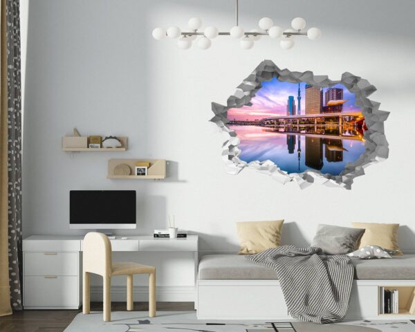 Singapore Wall Art - Self Adhesive Wall Sticker, City Landscape Art, Wall Decoration, Removable Vinyl, Easy To Install