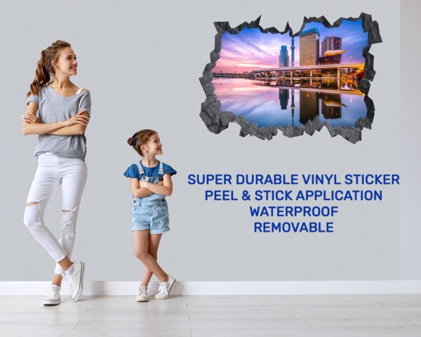 Singapore Wall Art - Self Adhesive Wall Sticker, City Landscape Art, Wall Decoration, Removable Vinyl, Easy To Install