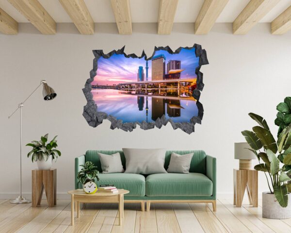 Singapore Wall Art - Self Adhesive Wall Sticker, City Landscape Art, Wall Decoration, Removable Vinyl, Easy To Install