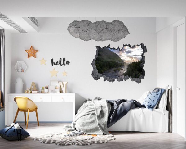 Mountain Wall Decal - Peel and Stick Wall Decal, Vinyl Print ,Nature Wall Decal, Wall Decor for Bedroom, Easy To apply, Wall Decor, Living Room Wall Sticker