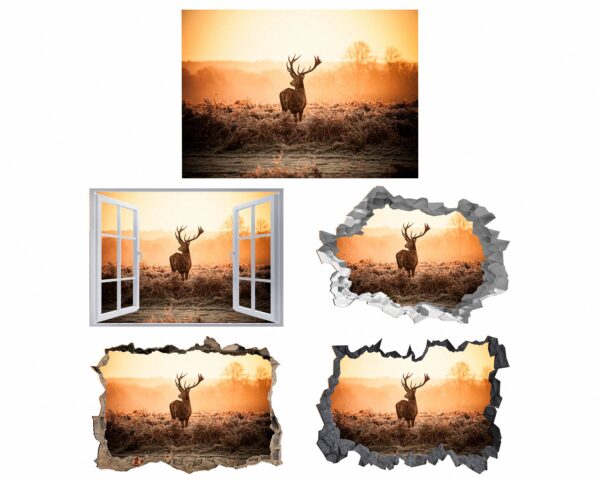 Deer Wall Sticker - Self Adhesive Wall Decal, Animal Wall Decal, Living Room Wall Sticker, Removable Vinyl, Wall Decor