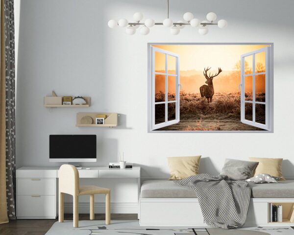 Deer Wall Sticker - Self Adhesive Wall Decal, Animal Wall Decal, Living Room Wall Sticker, Removable Vinyl, Wall Decor