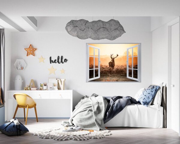 Deer Wall Sticker - Self Adhesive Wall Decal, Animal Wall Decal, Living Room Wall Sticker, Removable Vinyl, Wall Decor