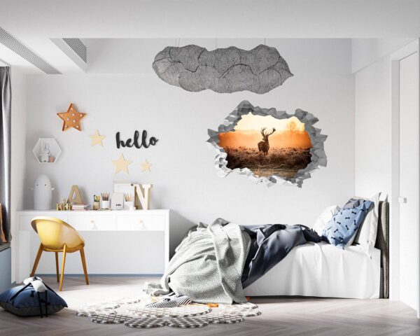 Deer Wall Sticker - Self Adhesive Wall Decal, Animal Wall Decal, Living Room Wall Sticker, Removable Vinyl, Wall Decor