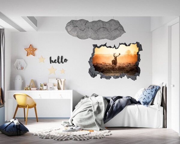 Deer Wall Sticker - Self Adhesive Wall Decal, Animal Wall Decal, Living Room Wall Sticker, Removable Vinyl, Wall Decor